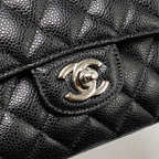 CHANEL MEDIUM CLASSIC DOUBLE FLAP BAG CAVIAR BLACK SHW