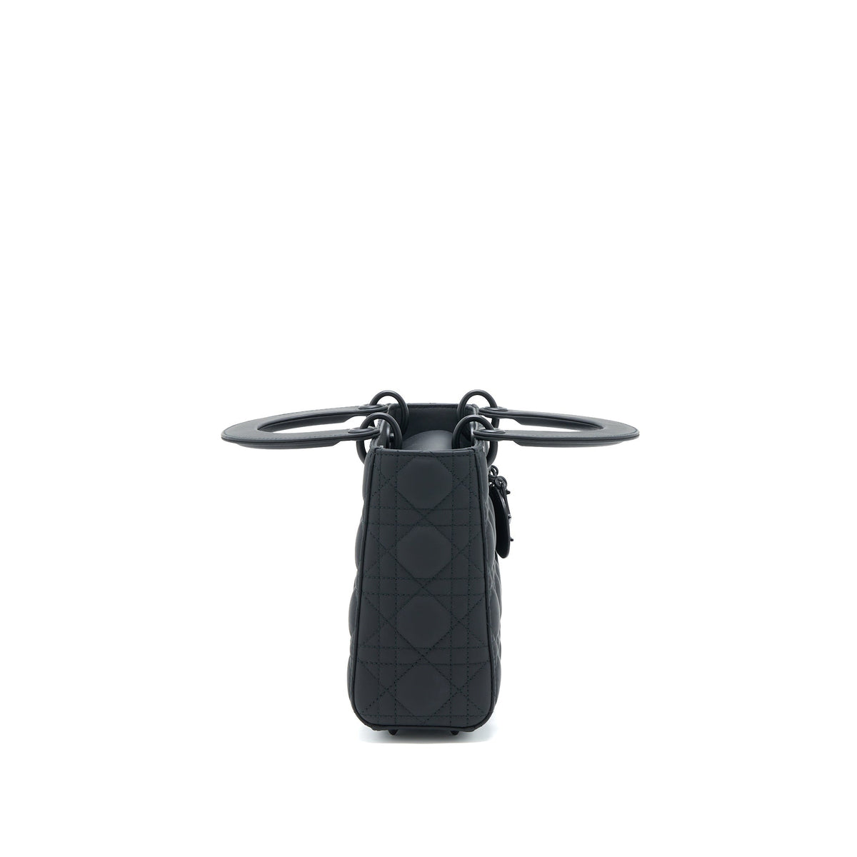 DIOR SMALL LADY DIOR CALFSKIN SO BLACK WITH BLACK HARDWARE