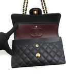 CHANEL SMALL CLASSIC DOUBLE FLAP CAVIAR BLACK GHW