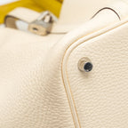 Hermes Picotin 18 Lock Bag Clemence/Ostrich Handle Nata/Jaune Citron SHW
