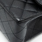 CHANEL SMALL CLASSIC DOUBLE FLAP BAG CAVIAR BLACK GHW(MICROCHIP)