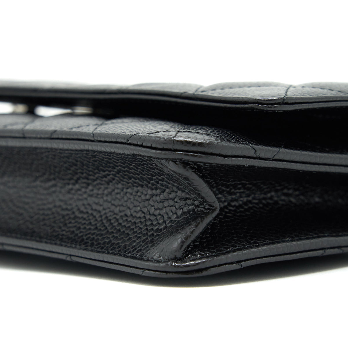 CHANEL CLASSIC WALLET ON CHAIN CAVIAR BLACK SHW (MICROCHIP)