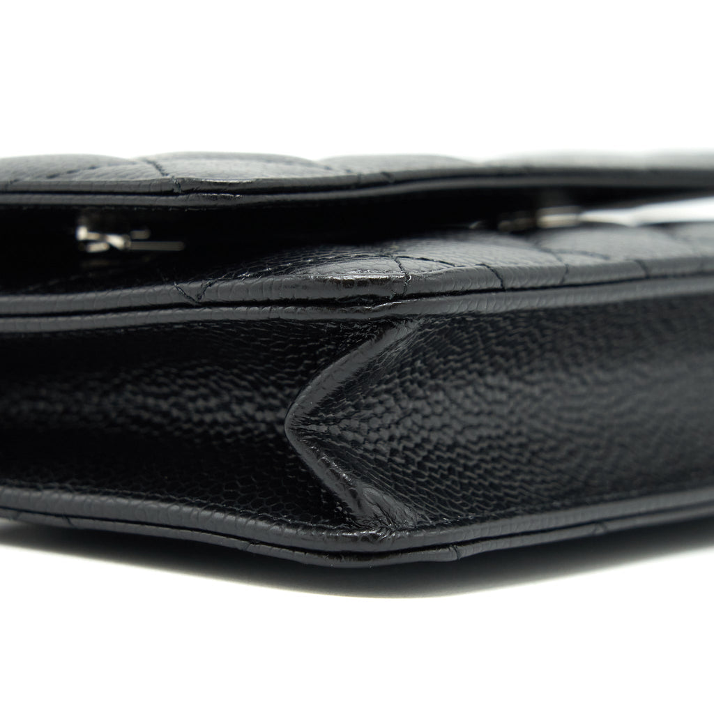 CHANEL CLASSIC WALLET ON CHAIN CAVIAR BLACK SHW (MICROCHIP)