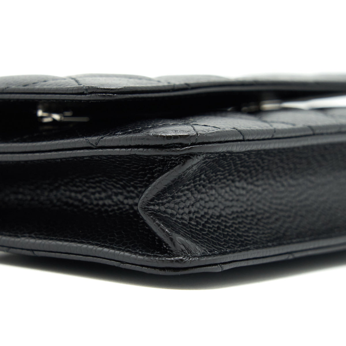 CHANEL CLASSIC WALLET ON CHAIN CAVIAR BLACK SHW (MICROCHIP)