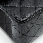 CHANEL SMALL CLASSIC DOUBLE FLAP BAG CAVIAR BLACK GHW(MICROCHIP)