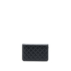 CHANEL 22B DETAIL CC LOGO WALLET ON CHAIN CAVIAR BLACK LGHW (MICROCHIP)