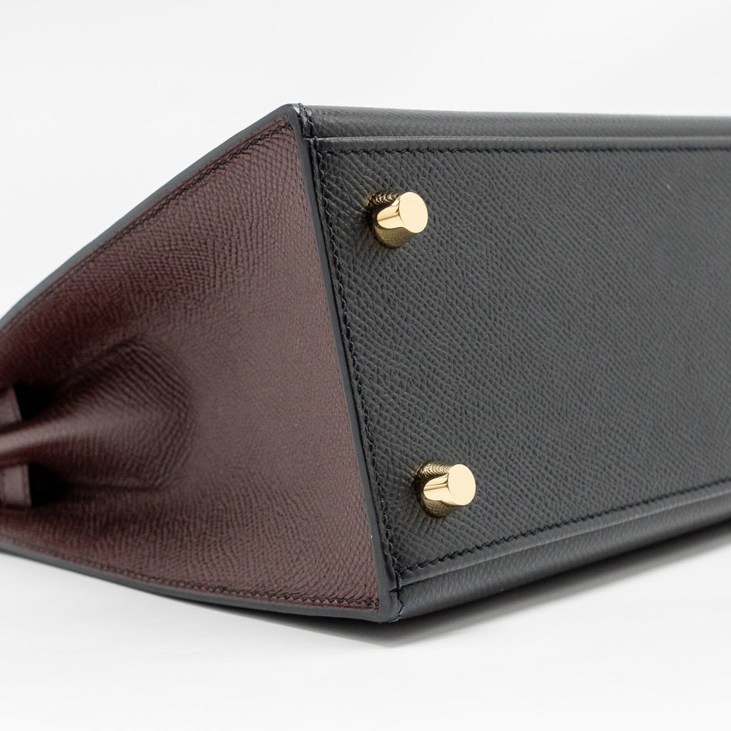 Hermes Kelly 25 Special Order Epsom Black/ Rouge H LGHW