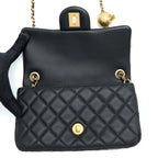 CHANEL PEARL CRUSH MINI RECTANGULAR LAMBSKIN BLACK WITH GHW (MICROCHIP)