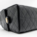 CHANEL SMALL 25 HANDBAG GRAINED CALFSKIN BLACK GHW (MICROCHIP)