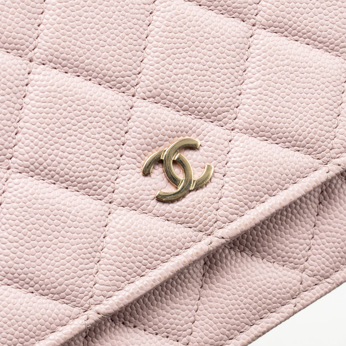 CHANEL CLASSIC WALLET ON CHAIN CAVIAR LIGHT PINK LGHW