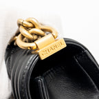 CHANEL SMALL BOY BAG CALFSKIN BLACK GHW