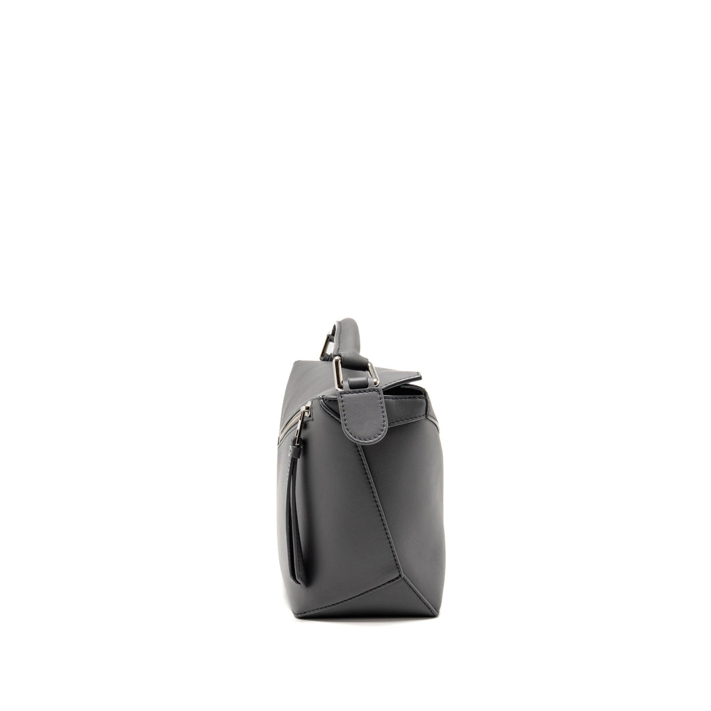Loewe Small Puzzle Bag Calfskin Dark Grey SHW