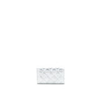 CHANEL QUILTED CLASSIC FLAP CARD HOLDER LAMBSKIN SILVER SHW