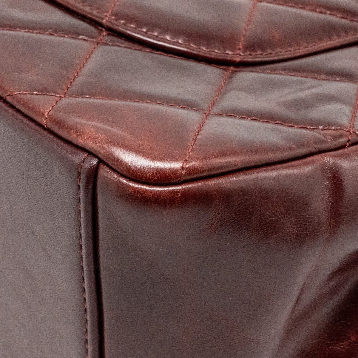 Chanel 16A Gold Bar Top Handle Flap Bag Glazed Calfskin Burgundy GHW