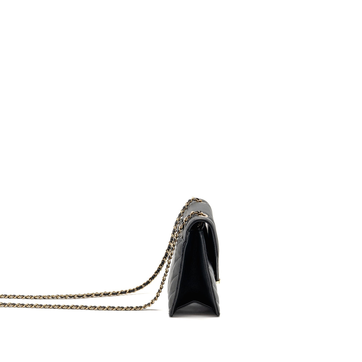 Chanel Small Envelope Flap Bag Chevron Calfskin Black GHW