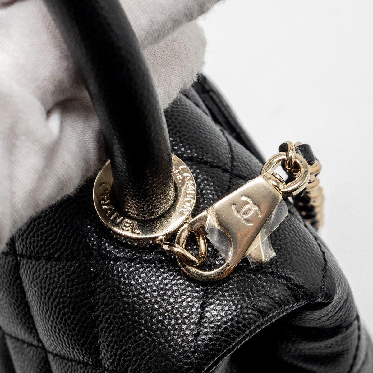 CHANEL MINI COCO HANDLE CAVIAR BLACK LGHW