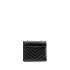 Chanel Small Envelope Flap Bag Chevron Calfskin Black GHW