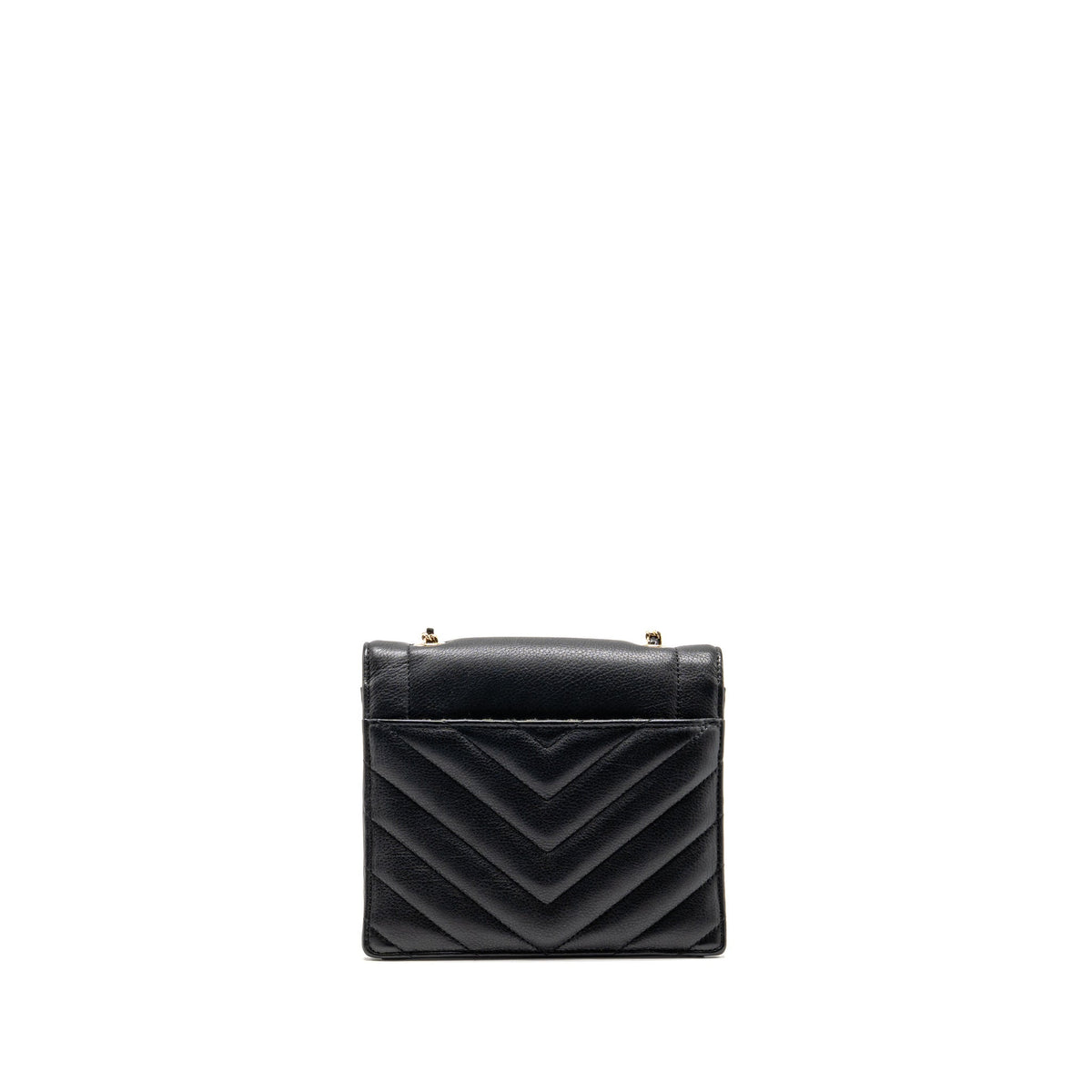 Chanel Small Envelope Flap Bag Chevron Calfskin Black GHW