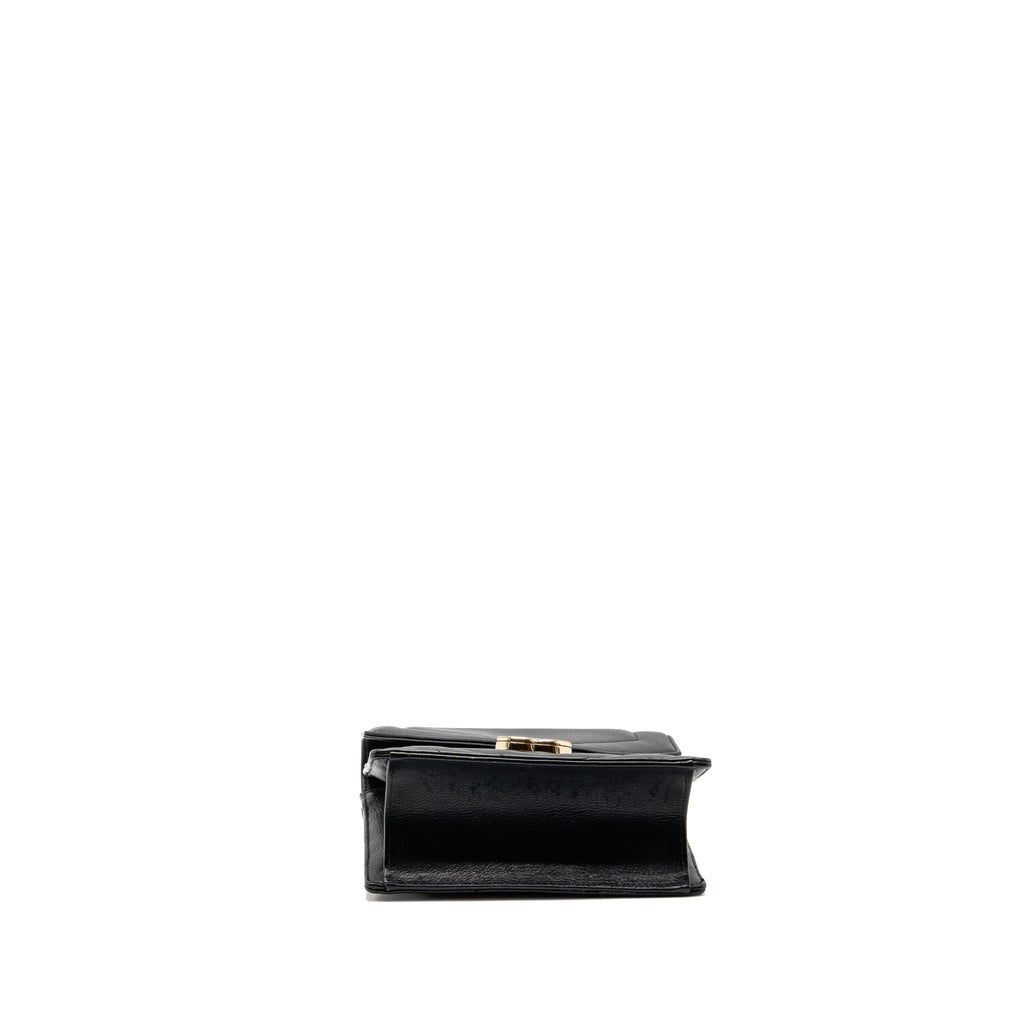Chanel Small Envelope Flap Bag Chevron Calfskin Black GHW