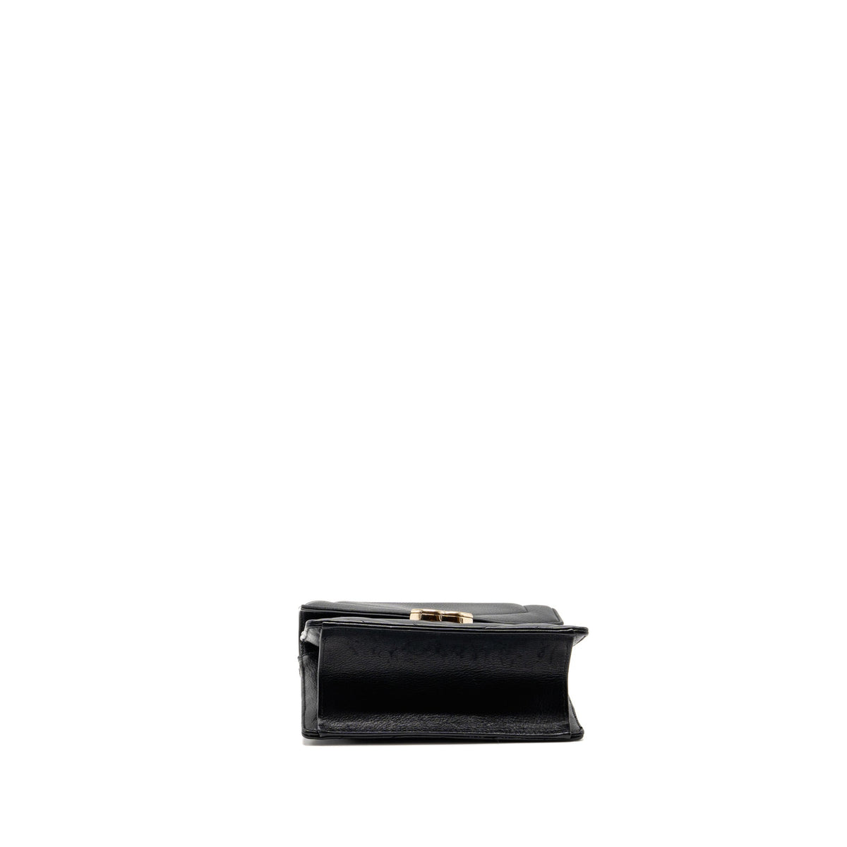 Chanel Small Envelope Flap Bag Chevron Calfskin Black GHW