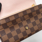 LOUIS VUITTON SARAH WALLET DAMIER EBENE / ROSE BALLERINE