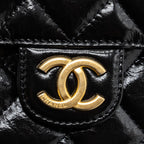 CHANEL 23C SMALL HOBO BAG SHINY CALFSKIN BLACK GHW (MICROCHIP)