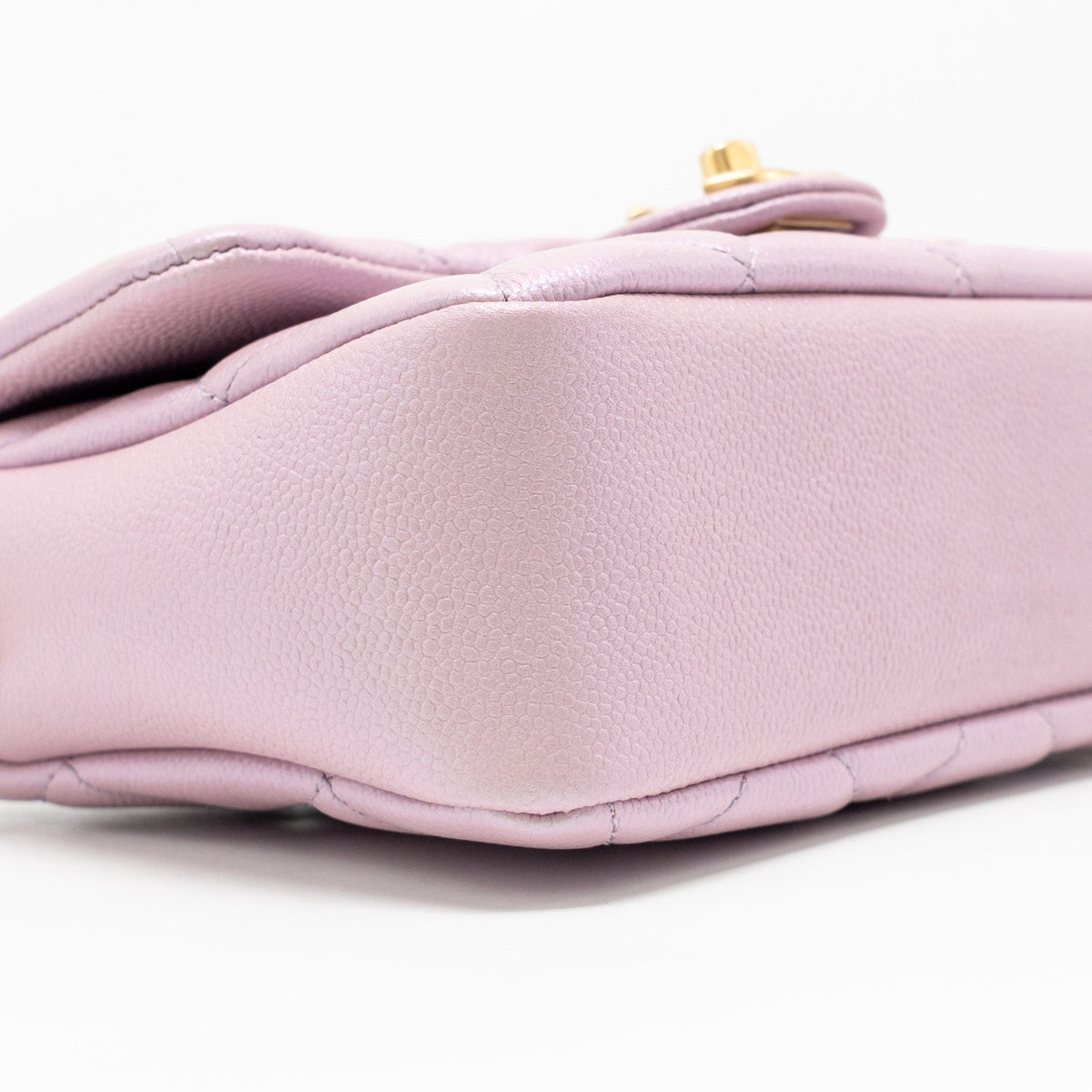 CHANEL 21K MY PERFECT MINI FLAP BAG CAVIAR IRIDESCENT PINK GHW (MICROCHIP)