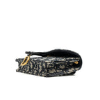 DIOR SADDLE BELT BAG BLUE OBLIQUE JACQUARD CANVAS GHW