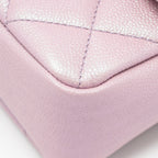 CHANEL 21K MY PERFECT MINI FLAP BAG CAVIAR IRIDESCENT PINK GHW (MICROCHIP)