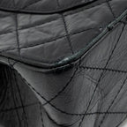 CHANEL 2.55 227 REISSUE MAXI FLAP BAG AGED CALFSKIN BLACK LGHW