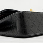CHANEL SMALL CLASSIC DOUBLE FLAP BAG CAVIAR BLACK GHW (MICROCHIP)