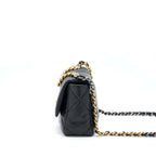 CHANEL SMALL 19 BAG LAMBSKIN BLACK MULTICOLOUR HARDWARE (MICROCHIP)
