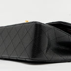 CHANEL SMALL CLASSIC DOUBLE FLAP BAG CAVIAR BLACK GHW (MICROCHIP)
