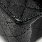 CHANEL SMALL CLASSIC DOUBLE FLAP BAG CAVIAR BLACK GHW (MICROCHIP)