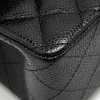CHANEL SMALL CLASSIC DOUBLE FLAP BAG CAVIAR BLACK GHW (MICROCHIP)