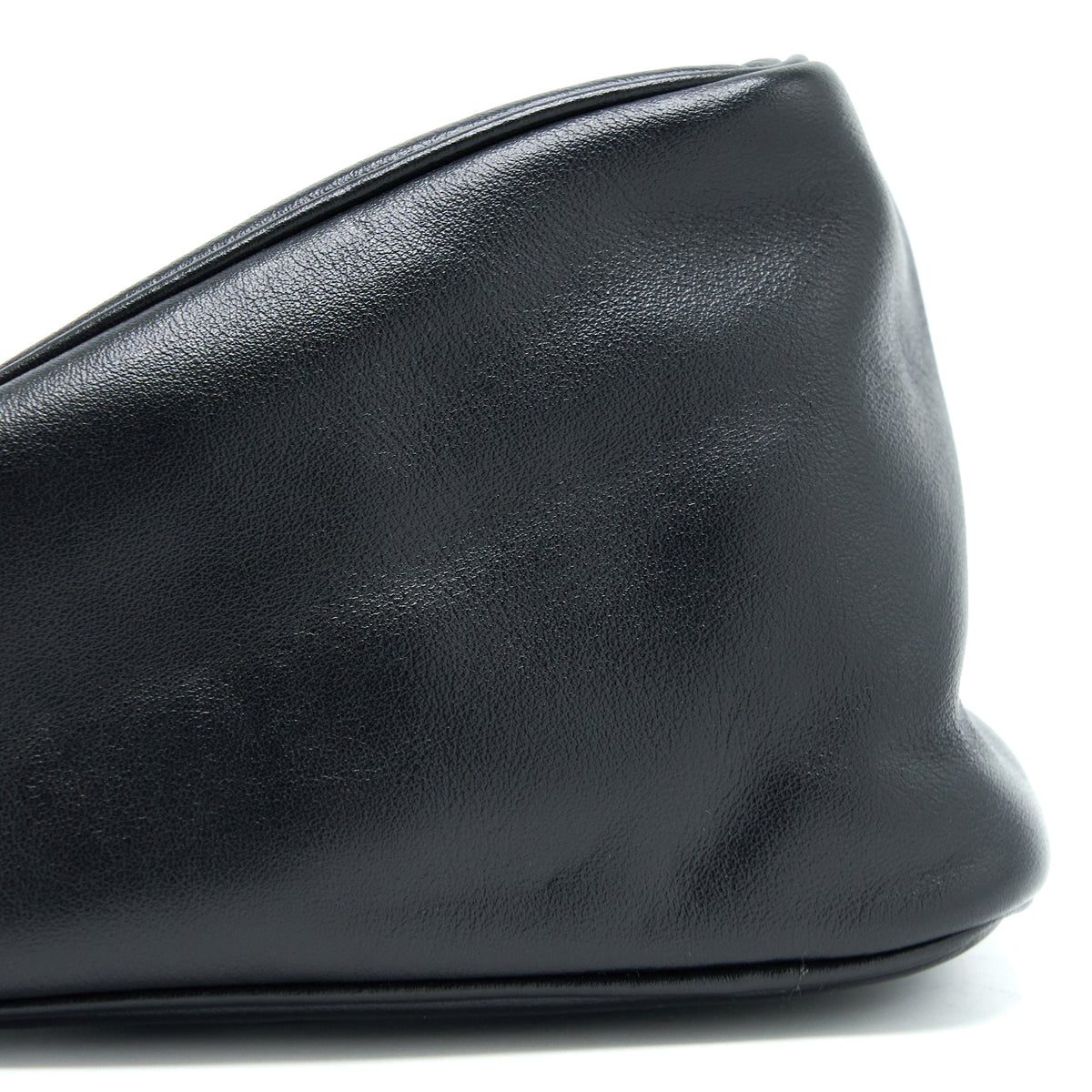 PRADA TRIANGLE LEATHER SHOULDER BAG BLACK SHW