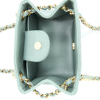 CHANEL 23C MINI BUCKET CAVIAR LIGHT GREY LGHW (MICROCHIP)