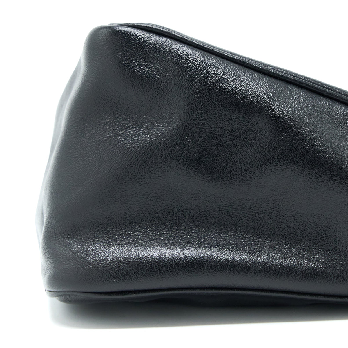 PRADA TRIANGLE LEATHER SHOULDER BAG BLACK SHW