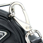 PRADA TRIANGLE LEATHER SHOULDER BAG BLACK SHW