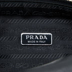 PRADA TRIANGLE LEATHER SHOULDER BAG BLACK SHW