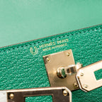 Hermes Mini kelly special order chèvre Mysore Vert vertigo/Gris Perle LGHW