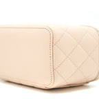 CHANEL 22C LONG VANITY WITH CHAIN CAVIAR LIGHT BEIGE LGHW