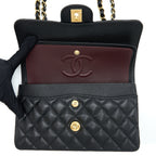 CHANEL SMALL CLASSIC FLAP BAG CAVIAR BLACK GHW (MICROCHIP)