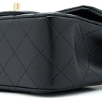 CHANEL TOP HANDLE MINI RECTANGULAR LAMBSKIN BLACK LGHW (MICROCHIP)