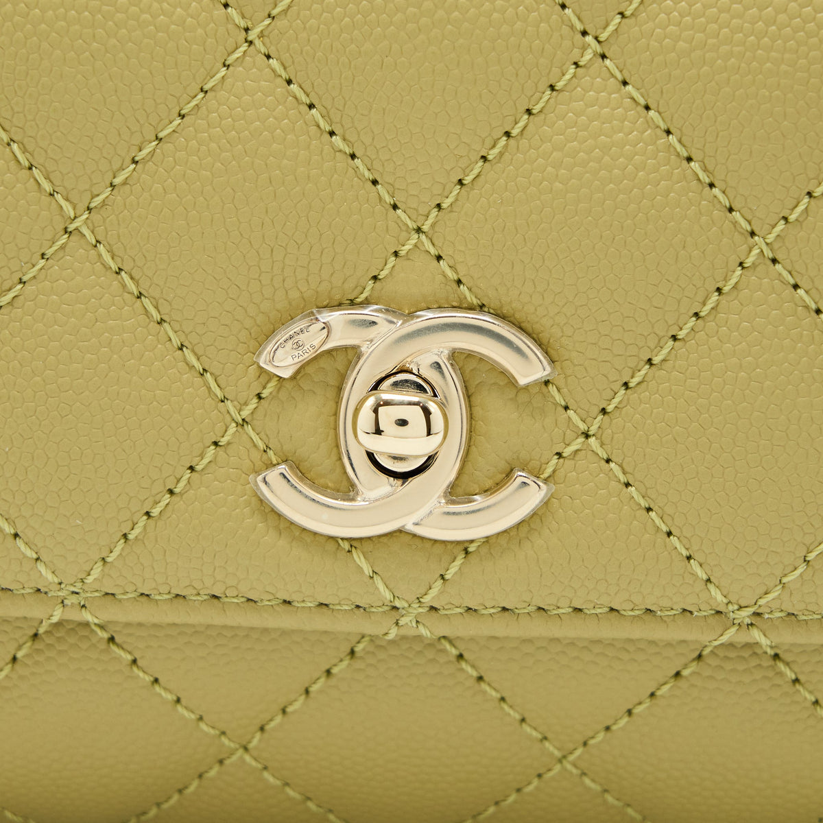 CHANEL EXTRA MINI COCO HANDLE CAVIAR GREEN LGHW (MICROCHIP)