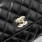 CHANEL SMALL COCO HANDLE WITH LIZARD EMBOSSED HANDLE CAVIAR BLACK LGHW (MICROCHIP)