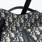 DIOR MINI SADDLE BAG BLUE OBLIQUE JACQUARD GHW