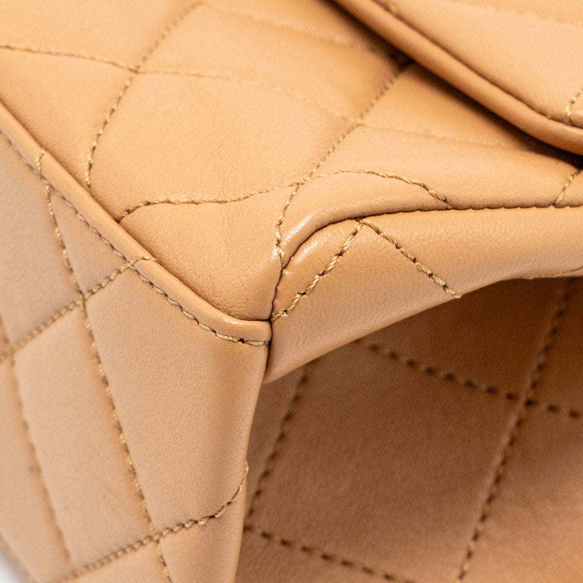 Chanel Detailed Chain CC Flap Bag Lambskin Dark Beige GHW (Microchip)