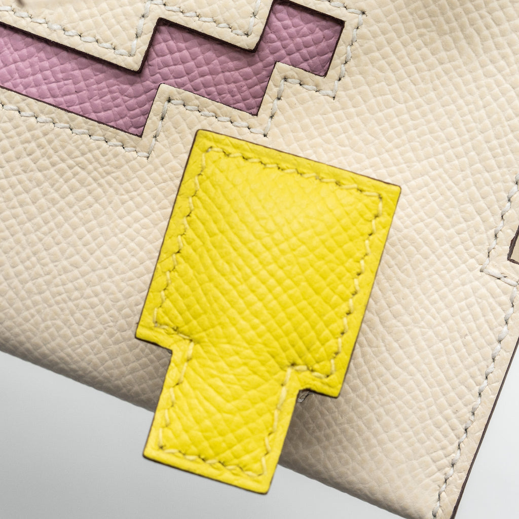 HERMES KELLYDOLE / KELLY DOLE PICTO EPSOM LEATHER NATA/ LIME / MAUVE SYLVESTRE/ CHAI SHW