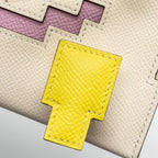 HERMES KELLYDOLE / KELLY DOLE PICTO EPSOM LEATHER NATA/ LIME / MAUVE SYLVESTRE/ CHAI SHW